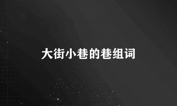 大街小巷的巷组词