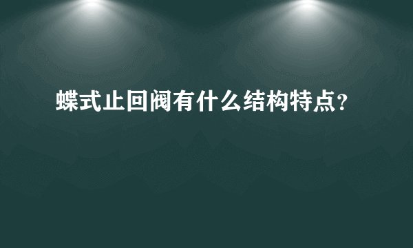 蝶式止回阀有什么结构特点？