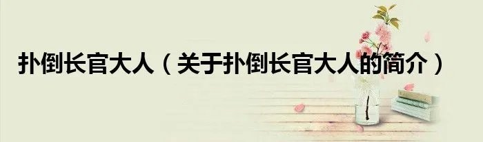 扑倒长官大人（关于扑倒长官大人的简介）