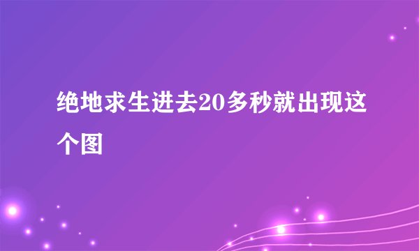 绝地求生进去20多秒就出现这个图