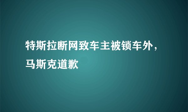 特斯拉断网致车主被锁车外，马斯克道歉