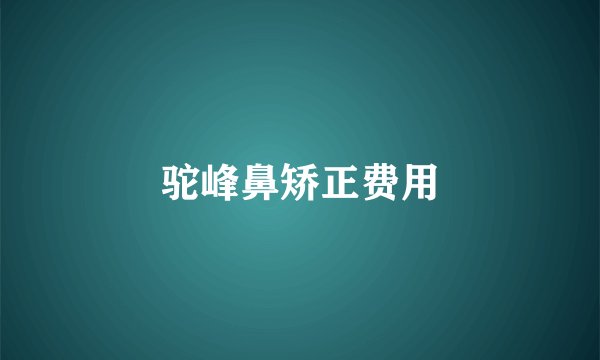 驼峰鼻矫正费用