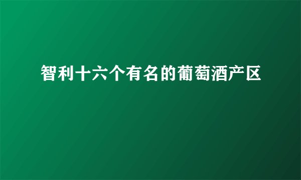 智利十六个有名的葡萄酒产区