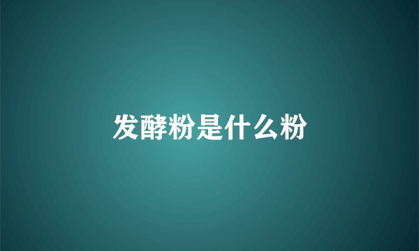 发酵粉是什么粉