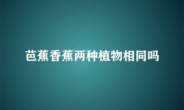 芭蕉香蕉两种植物相同吗