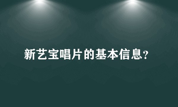 新艺宝唱片的基本信息？