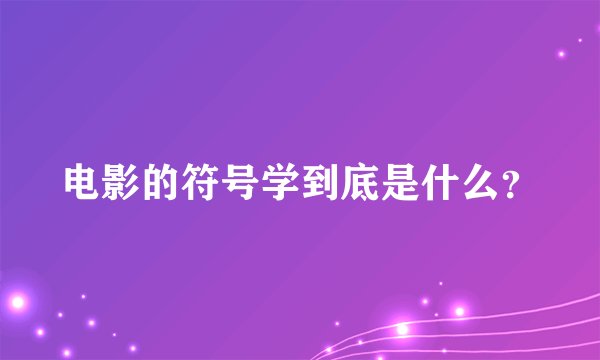 电影的符号学到底是什么？