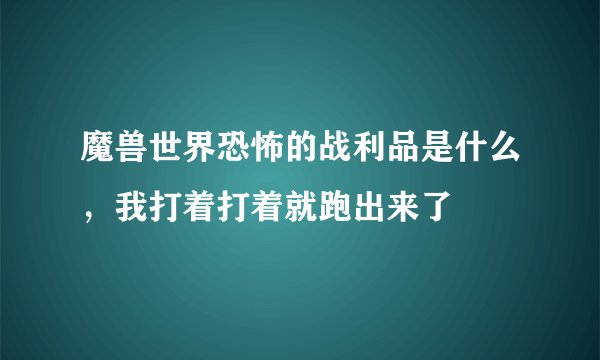 魔兽世界恐怖的战利品是什么，我打着打着就跑出来了