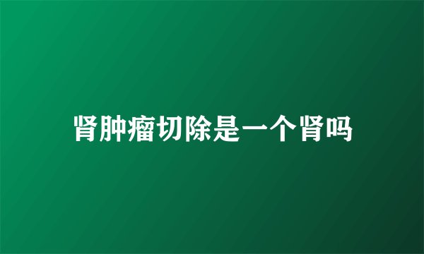 肾肿瘤切除是一个肾吗