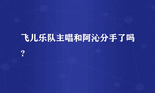飞儿乐队主唱和阿沁分手了吗?