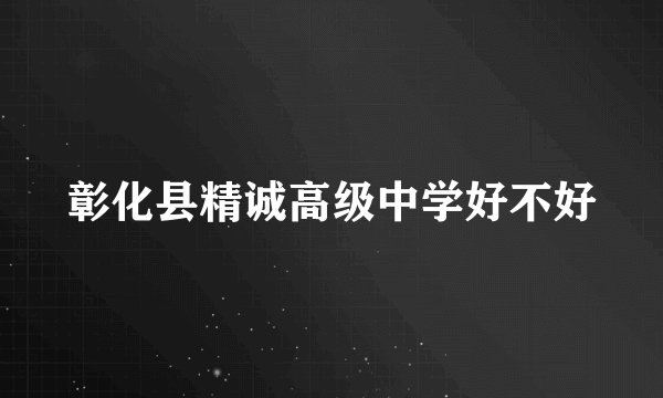 彰化县精诚高级中学好不好