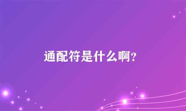 通配符是什么啊？