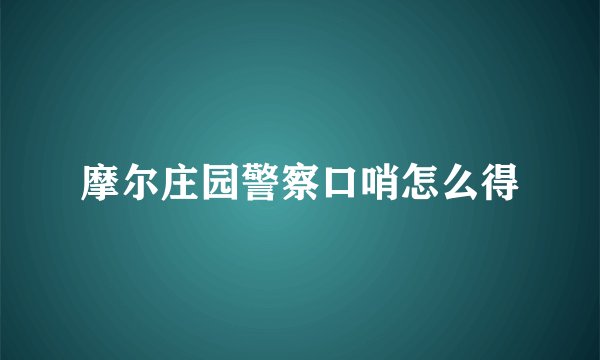 摩尔庄园警察口哨怎么得