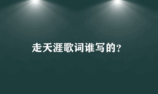 走天涯歌词谁写的？