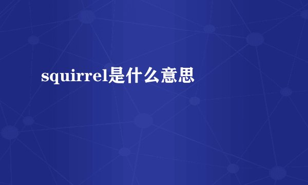 squirrel是什么意思