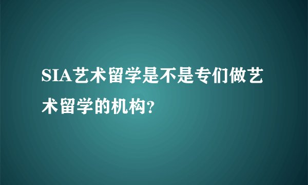 SIA艺术留学是不是专们做艺术留学的机构?
