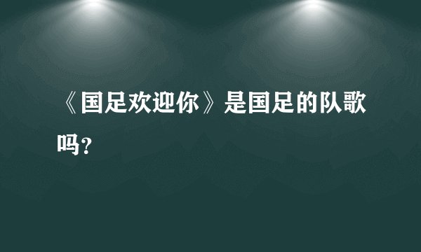 《国足欢迎你》是国足的队歌吗？