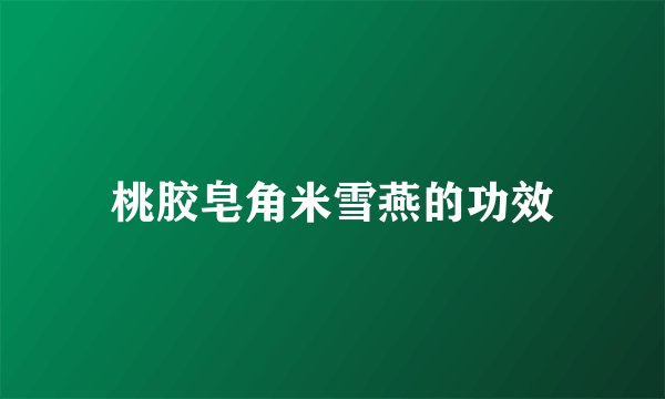桃胶皂角米雪燕的功效
