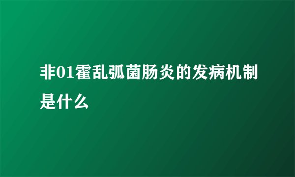 非01霍乱弧菌肠炎的发病机制是什么