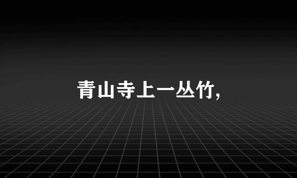 青山寺上一丛竹,