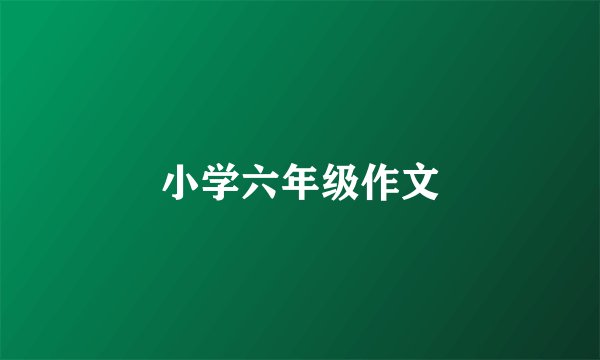 小学六年级作文