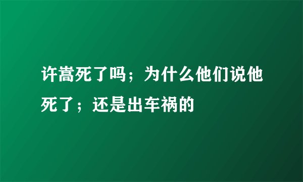 许嵩死了吗;为什么他们说他死了;还是出车祸的