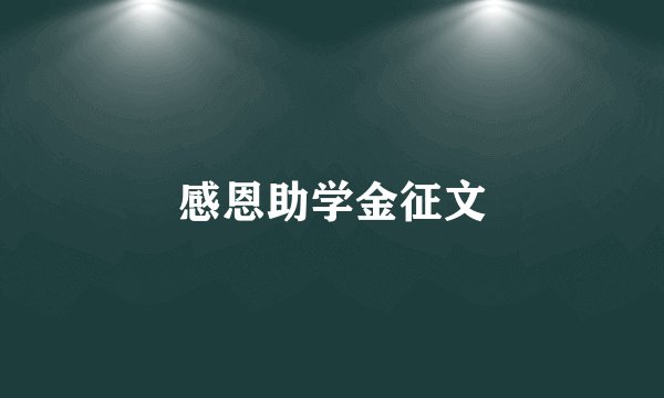感恩助学金征文
