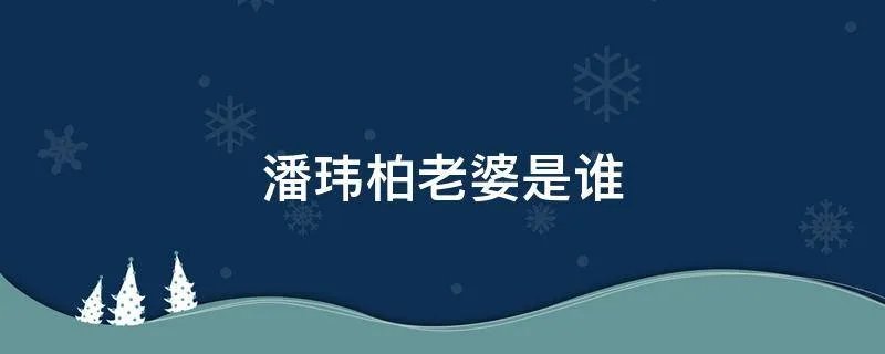 潘玮柏老婆是谁