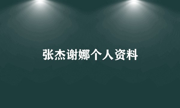 张杰谢娜个人资料