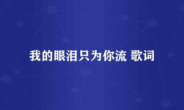 我的眼泪只为你流 歌词