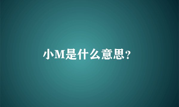 小M是什么意思?