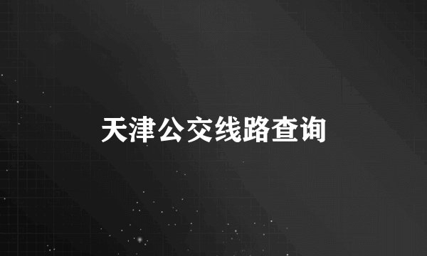 天津公交线路查询