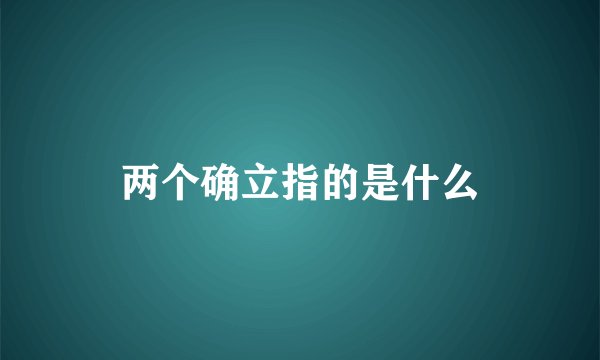 两个确立指的是什么