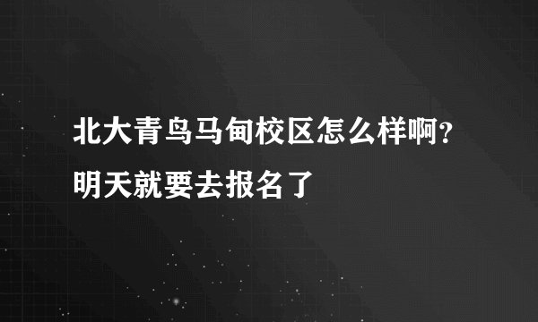 北大青鸟马甸校区怎么样啊？明天就要去报名了