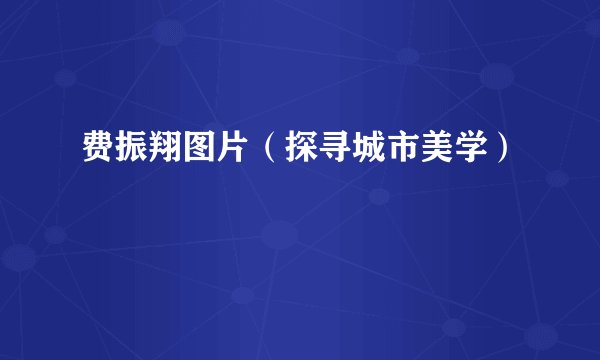 费振翔图片(探寻城市美学)