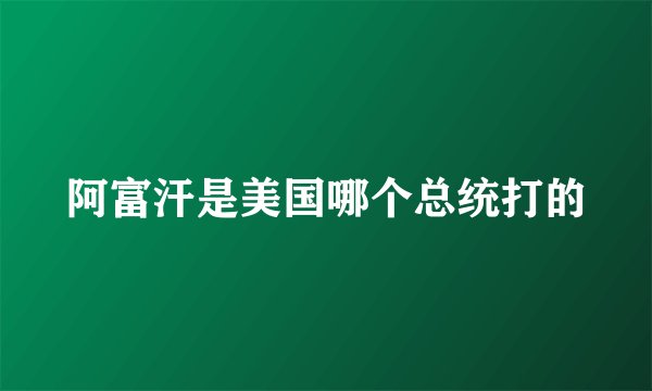 阿富汗是美国哪个总统打的