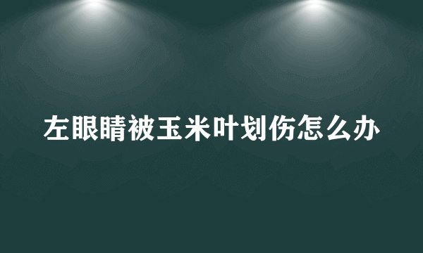 左眼睛被玉米叶划伤怎么办