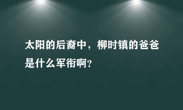 太阳的后裔中，柳时镇的爸爸是什么军衔啊？