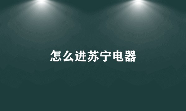 怎么进苏宁电器