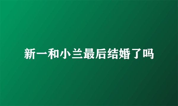 新一和小兰最后结婚了吗