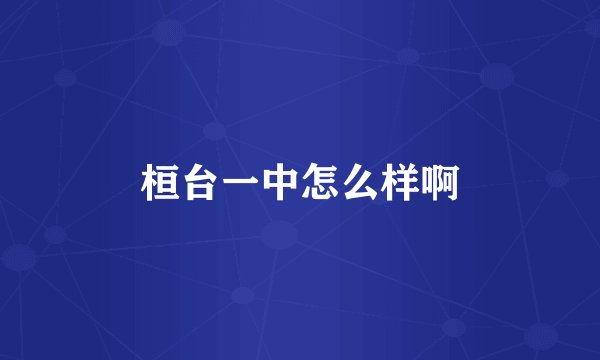桓台一中怎么样啊
