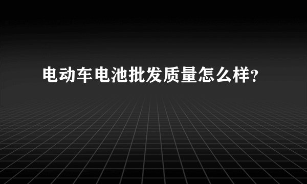 电动车电池批发质量怎么样？