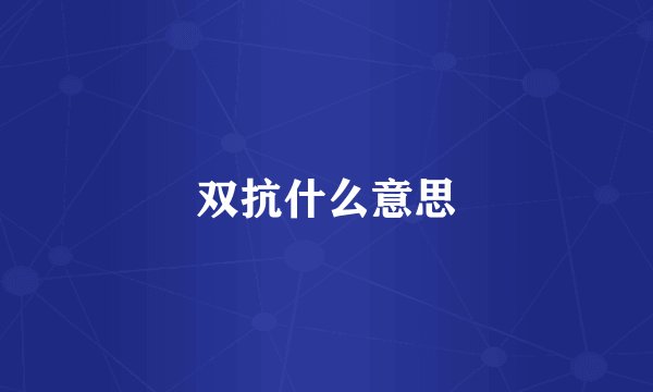 双抗什么意思