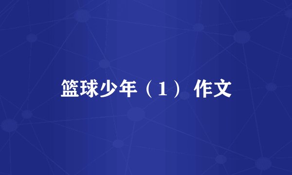 篮球少年（1） 作文