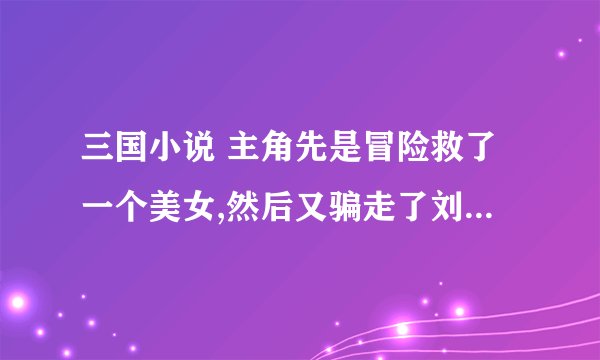 三国小说 主角先是冒险救了一个美女,然后又骗走了刘备的老婆甘夫人
