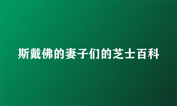 斯戴佛的妻子们的芝士百科