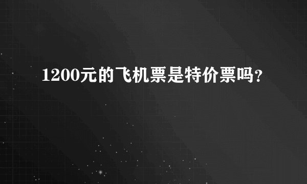 1200元的飞机票是特价票吗？