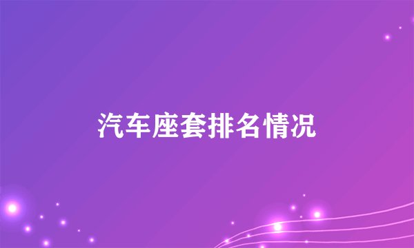 汽车座套排名情况
