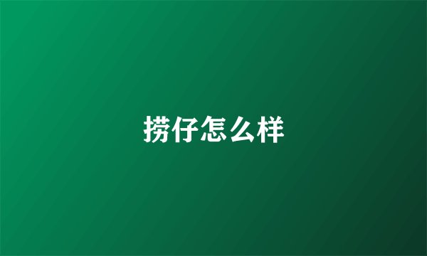 捞仔怎么样
