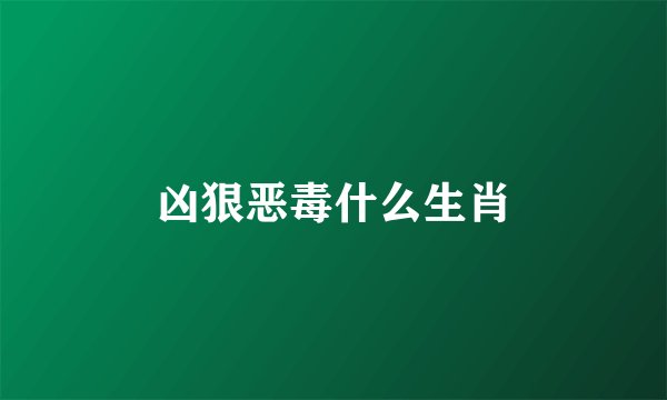 凶狠恶毒什么生肖